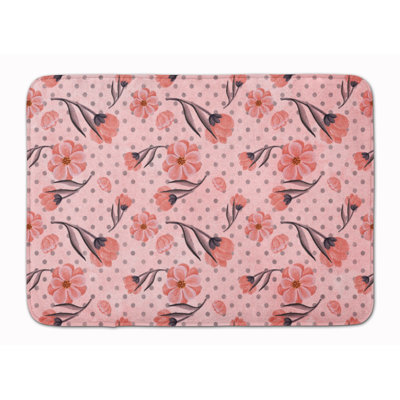 Tapis pour salle de bain Fleurs et pois