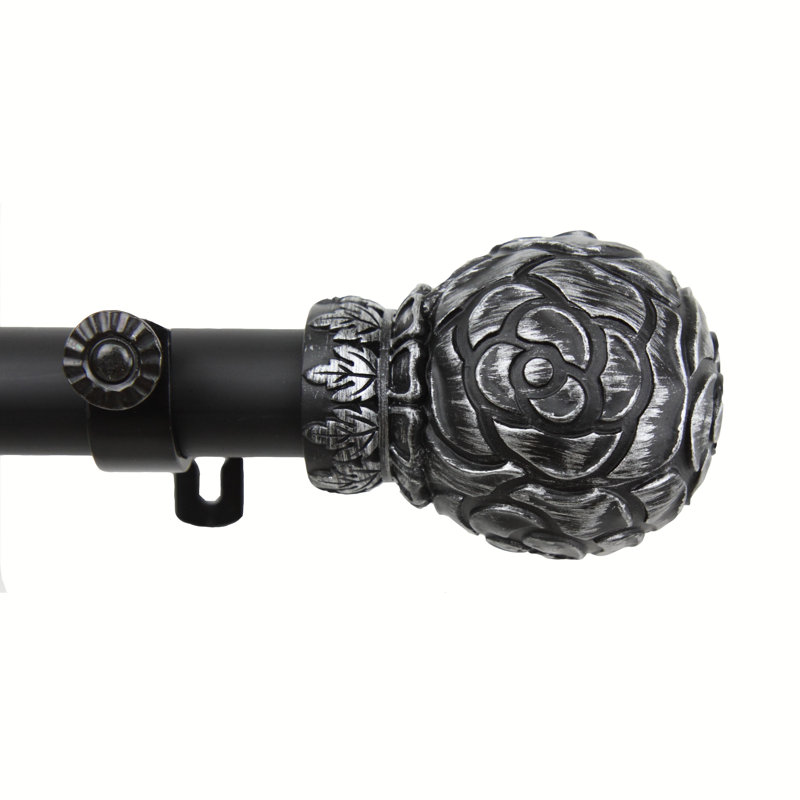 Tringle à rideau simple rose Mila, Noir
