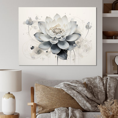 Serenity Blossum Blue Lotus sur toile