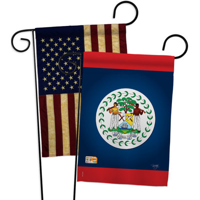 Ensemble de drapeaux décoratifs en polyester 2 faces 19 x 13 po 2 pièces belize impressions