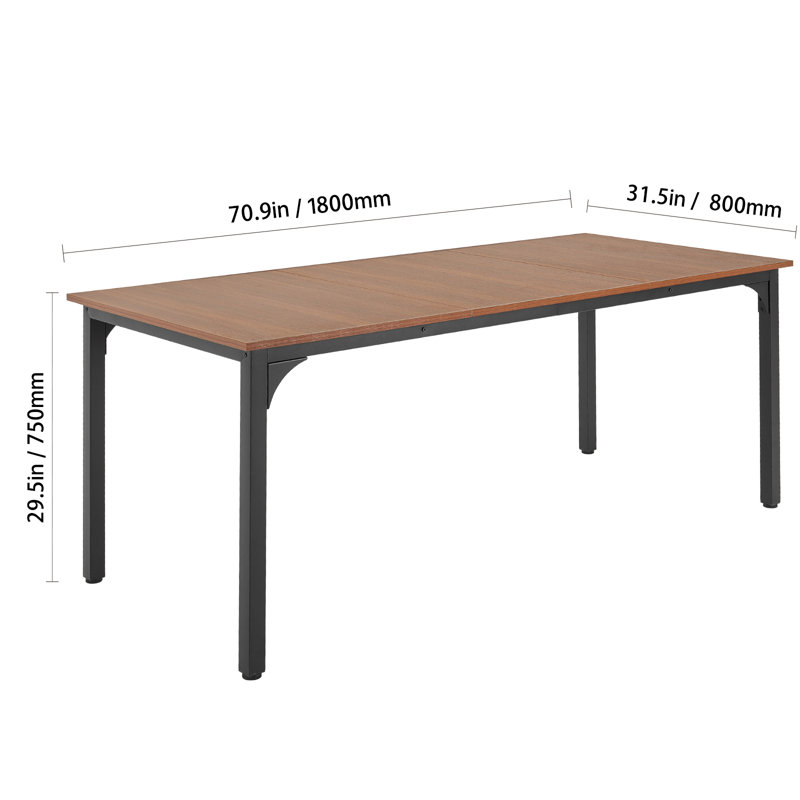 Table de salle à manger rectangulaire en bois 71 pouces pour 6 à 8 personnes (table seulement)