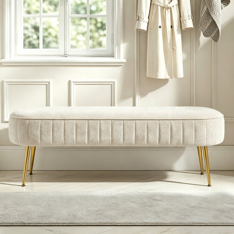 Banc rembourré 45,7 po, Beige