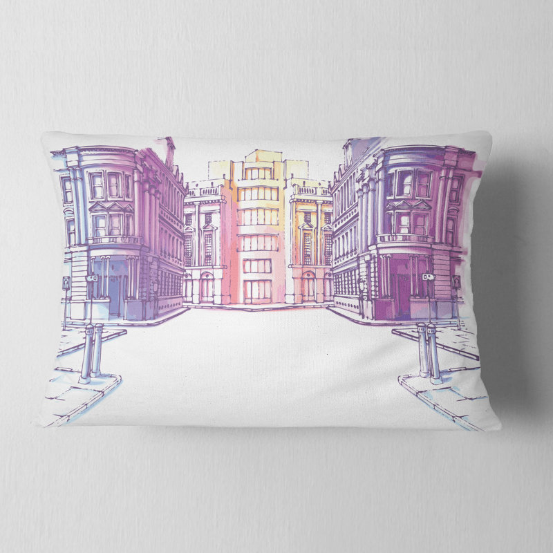 Coussin lombaire cityscape painting old city street