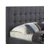 Lit plateforme avec rangement en lin à boutons profonds, contemporain, gris, double-1295880477-1256254073