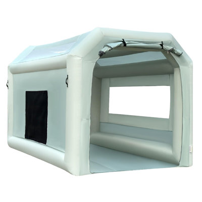 10.8 × 8.2 × 7.2 ft Inflatable Paint Booth with Blower & Air Filtration System — Portable Spray Booth for DIY Painting Cars, Trucks, Motorcycles, Garage Projects, Furniture, and Parts Renovation