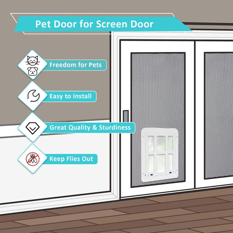 Lockable Pet Screen Door Magnetic Self-Closing