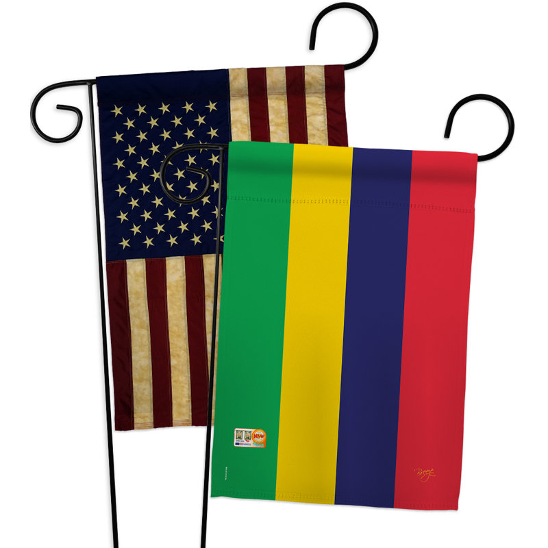 Ensemble de drapeaux décoratifs décoratifs en polyester à 2 faces 19 x 13 po, 2 pièces mauritius impressions