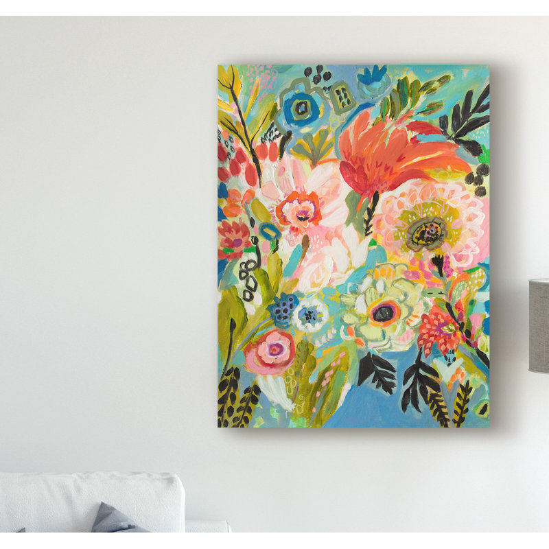 «Secret Garden Floral III» par Karen Fields, reproduction d'art graphique sur toile, H 47 po x l 35 po x P 2 po