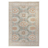 Distressed Homage Hand Knotted Wool Geometric Area Rug