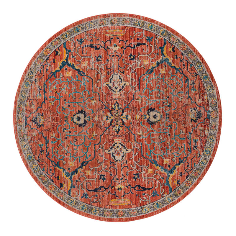 Alkire Floral Indoor Rug, Round 7'10"