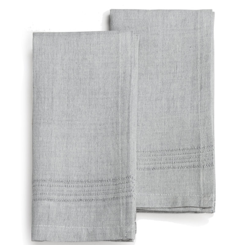 Serviette de table en coton 18 po Adriah, Gris clair