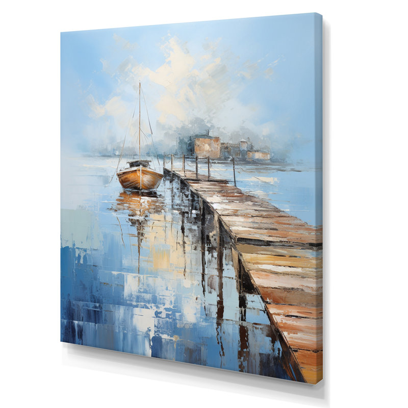 Jetée et quai nautique II - impression, H 40 po x l 30 po x P 1,5 po, Toile tendue