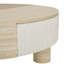 Table basse ronde avec plateau rabattable et compartiment de rangement caché