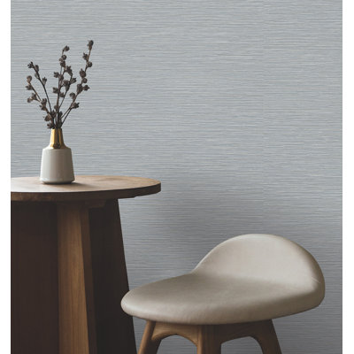 Oasis Blue Faux Grasscloth Wallpaper