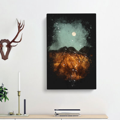 Moon over the Mountains in Italy - Wrapped Canvas