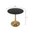 Table de salle à manger ronde Leisure Mod Bristol avec plateau en MDF et pied central en acier inoxydable doré - 2 à 3 couverts pour la cuisine et la salle à manger-136300038-129624681