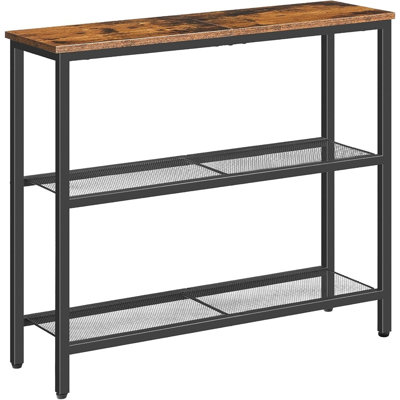 29.5" Narrow Console Table – 3-Tier Rustic Entryway Sofa Table