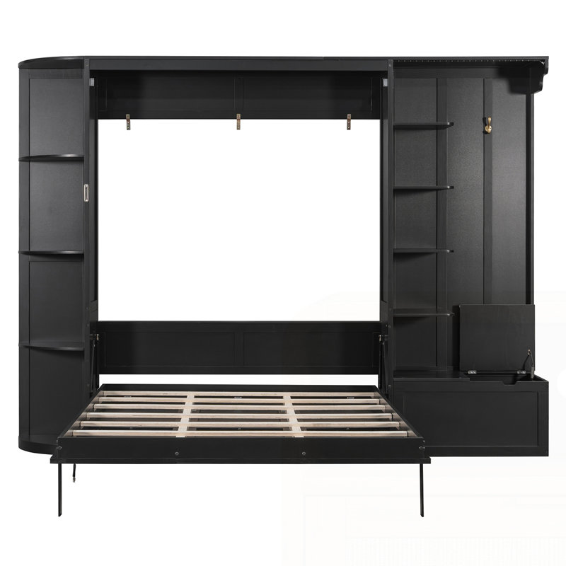 Lit escamotable avec rangement et lumières Murphy, Black
