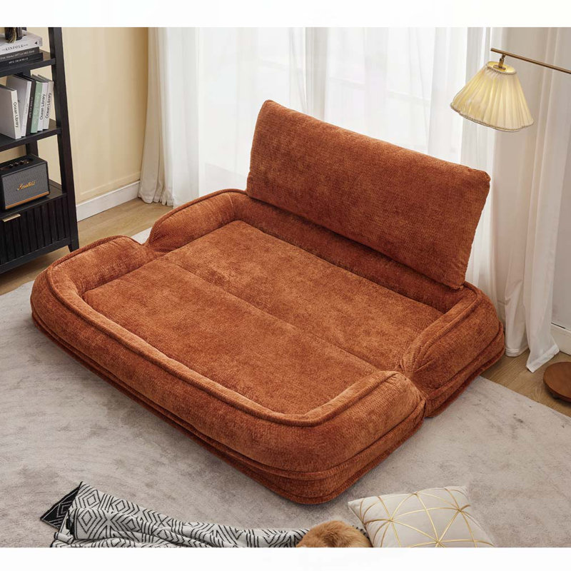 Lit double pour chien avec canapé réglable, Orange
