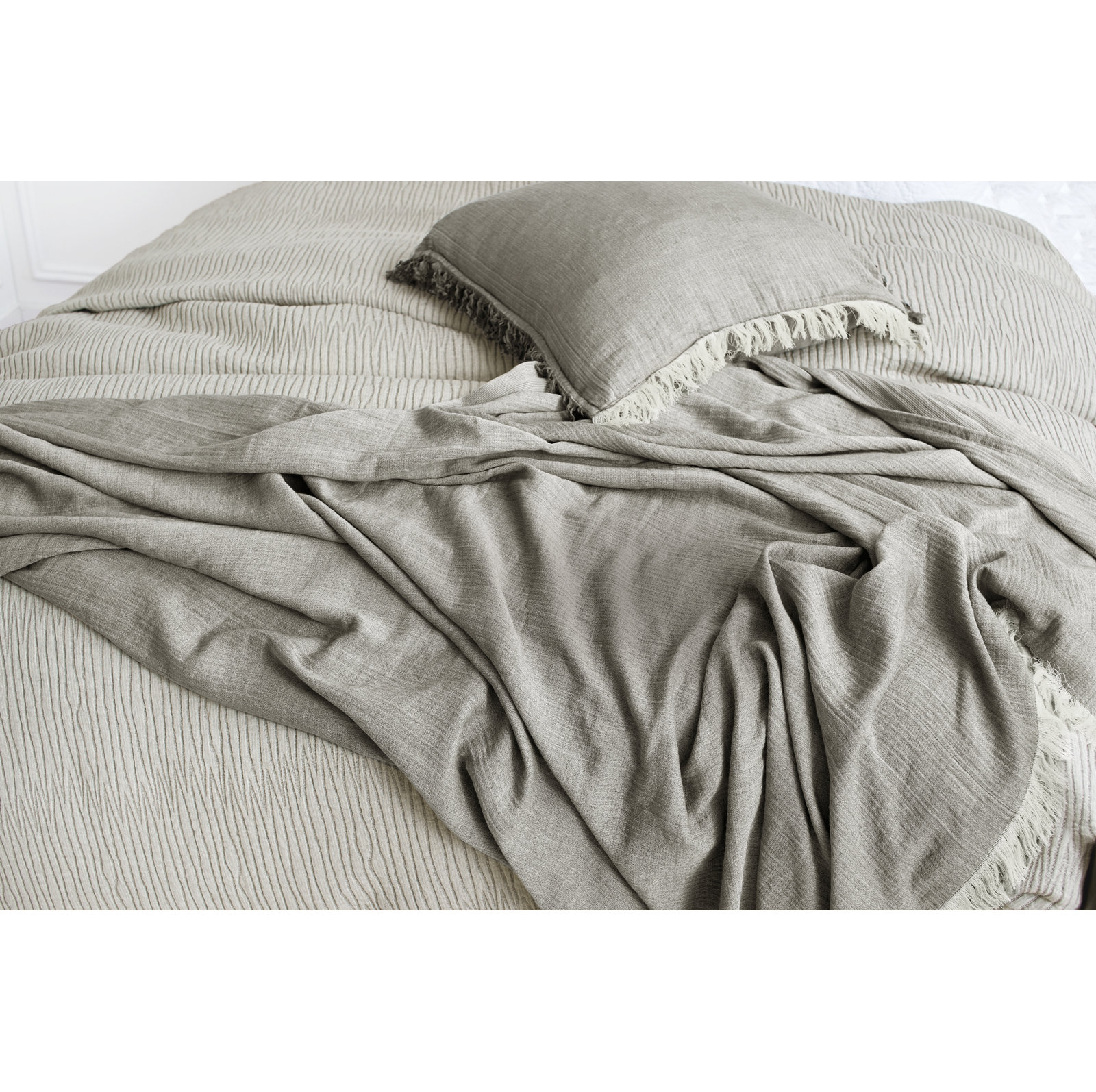 Cotton Throw Blanket, Ash
