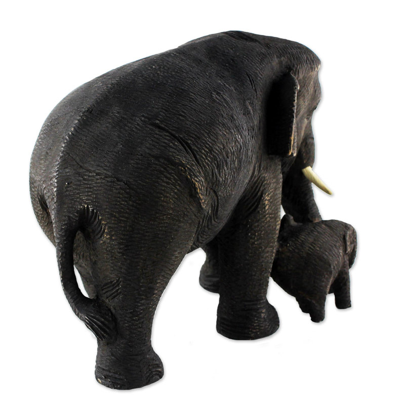 Love and Care Teakwood Sculpture, Black, Right
