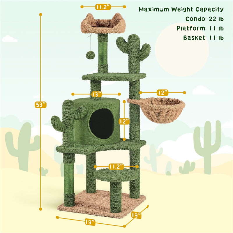 Burnley 53" H Cat Cactus Tree Condo