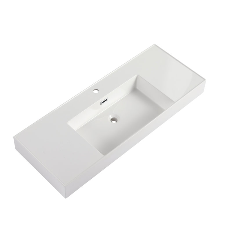 Lavabo de 48 po en résine pour meuble-lavabo, comptoir de meuble-lavabo seulement