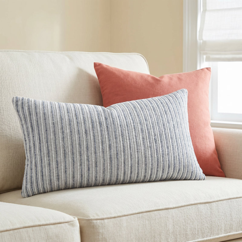 Leifsson Cotton/Viscose Poly Filled Throw Pillow, Light Blue