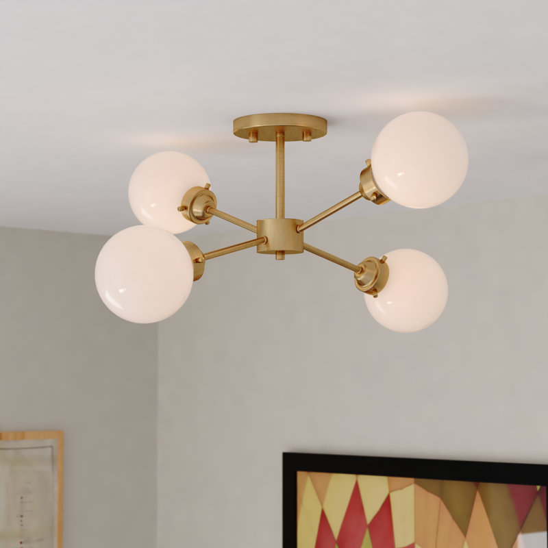 Coverton Glass Semi Flush Mount