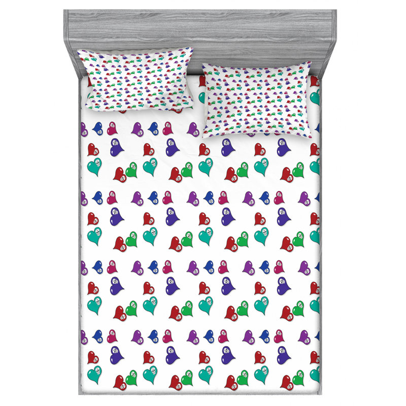 Skull Microfiber Sheet Set, Full Sheet Set + Fitted Sheet + 2 Pillowcase