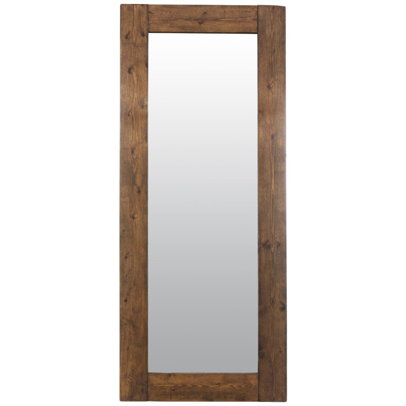 Stamford Wood Flat Mirror, 208cm H x 87cm W, Dark Wood