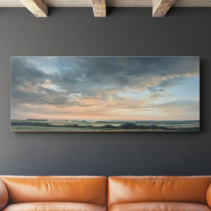 Série paysage - XCV III - Toile tendue avec châssis - Prêt à accrocher, H 16 po x l 40 po