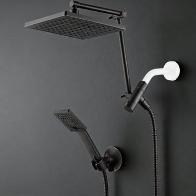8 Inch Rainfall Shower Head With Handheld Spray, High Pressure Rain Shower Head Combo