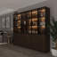 Vitrine porte vitrée 94,4 "de large et lumières DEL