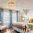 2-light Gold Glass Drum Flush Mount