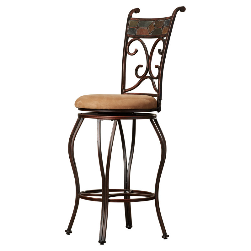 Camire Swivel Upholstered Counter Stool with Metal Frame, Bar Stool (29" Seat Height)