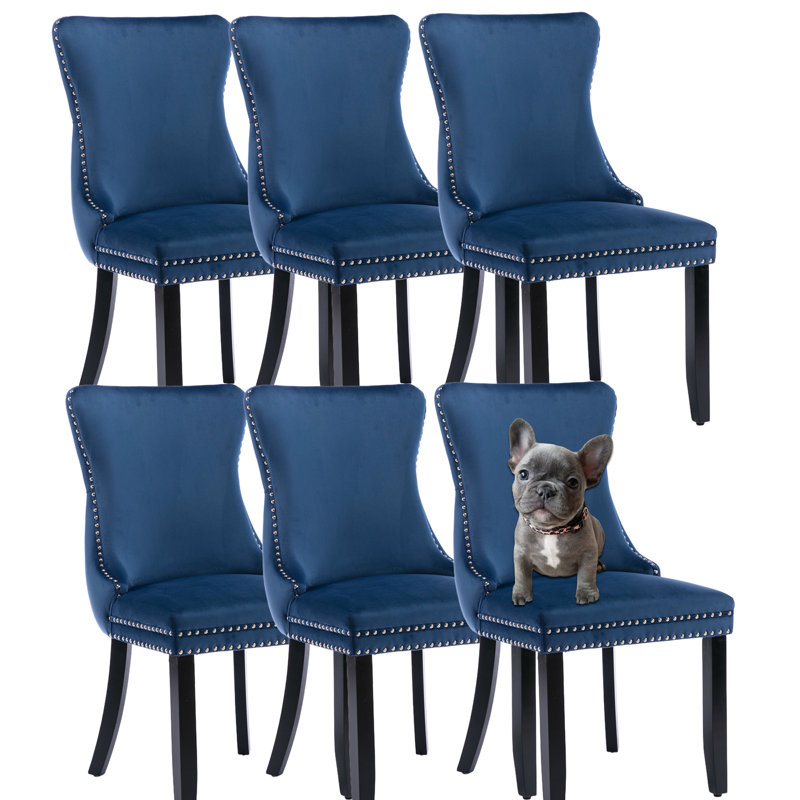 Upholstered Dining Chair, Navy