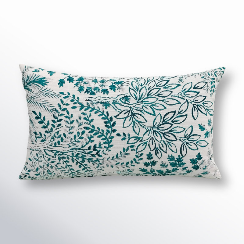 Liza Pillow Cover & Insert Rectangle in Blue/Green/Teal/White