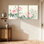 Plantes et fleurs roses roses et marguerites blanches, ensemble de 3 impressions sur toile