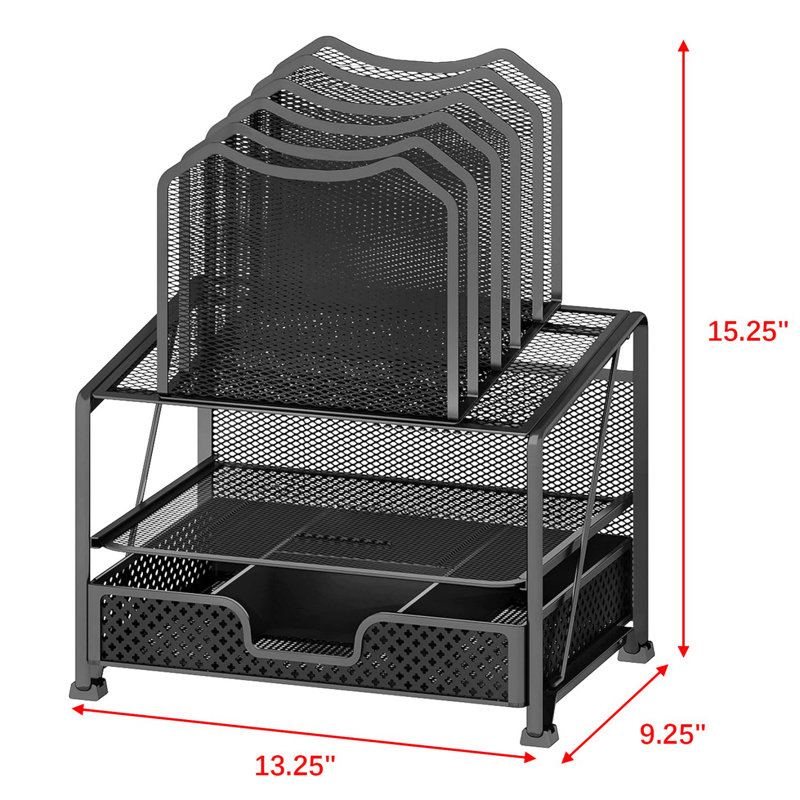 Mesh Desk Organizer with Sliding Drawer