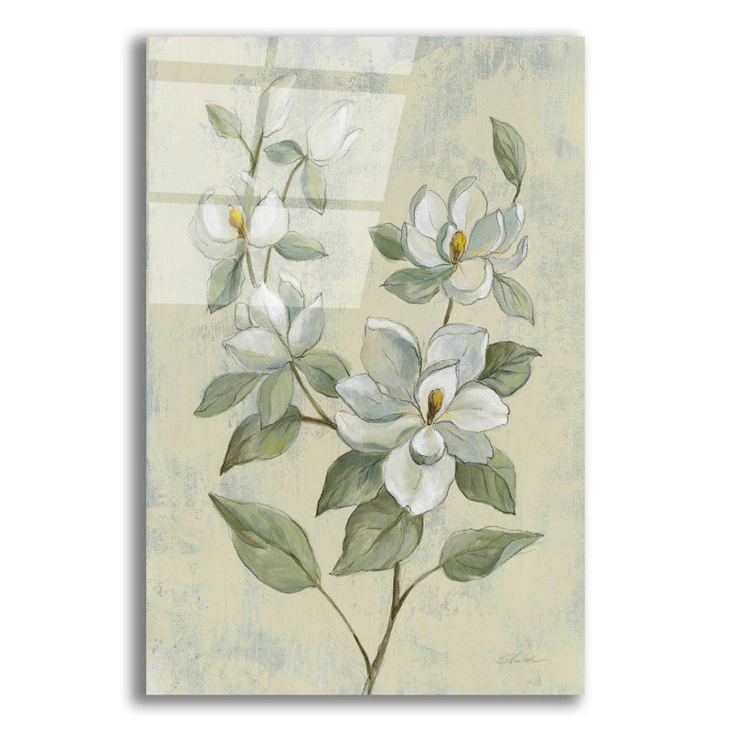 «Sage Magnolia» par Silvia Vassileva, art mural en verre acrylique, H 16 po x l 12 po x P 0,13 po