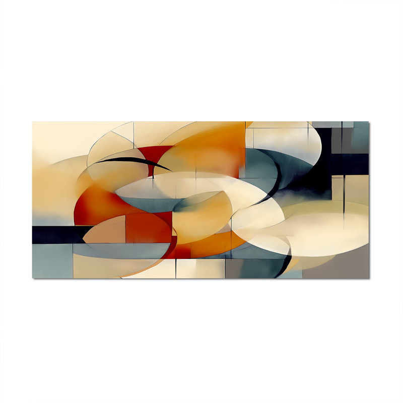 Damore, "Exploration des motifs abstraits I", art mural, Toile tendue, H 28 po x l 60 po, Sans cadre