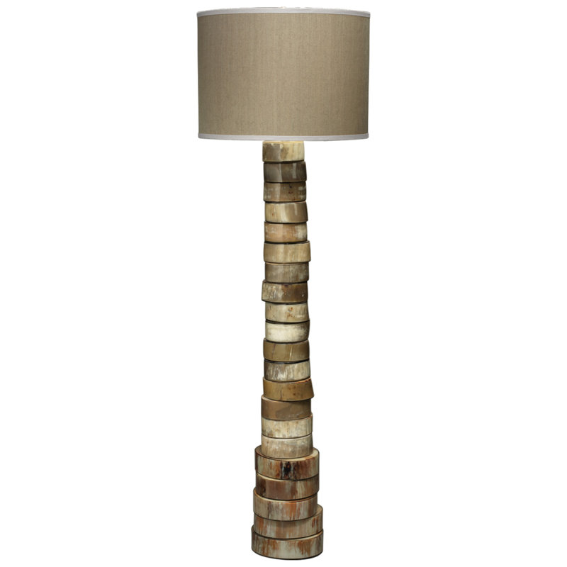 Stacked 60 " Traditional Floor Lamp, Elephant Hemp, Faux Horn