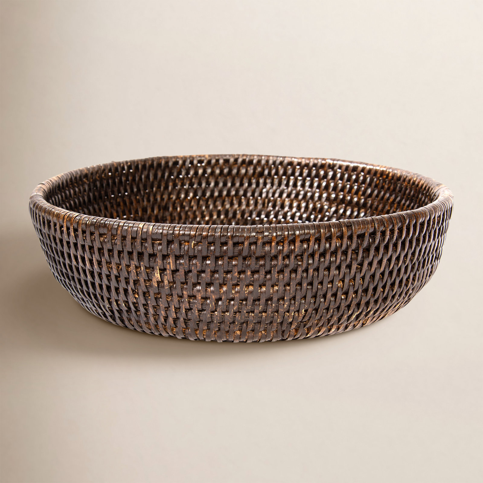 Camden Handmade Rattan Decorative Bowl 1, Tudor Black