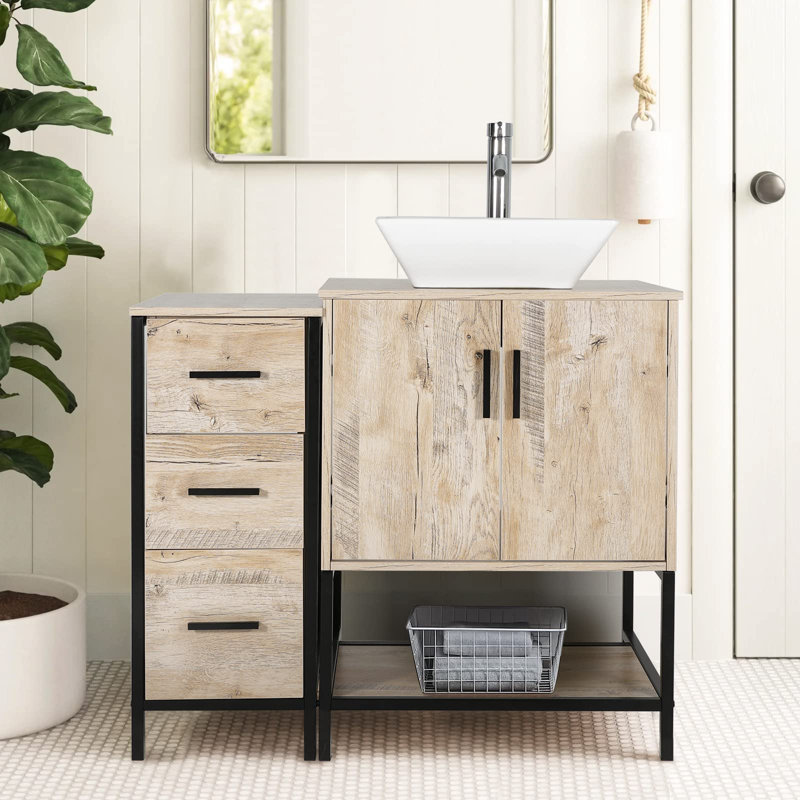 Ensemble de meuble-lavabo simple 36 po Conrado, Chêne, Chêne