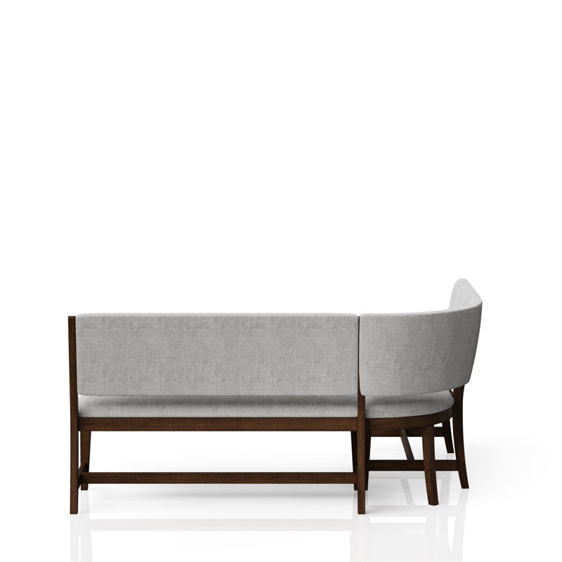 Curved Dining Bench Mid-Century Modern Upholstered Curved Bench
