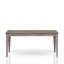 Table de salle à manger rustique gris avec deux tiroirs de rangement et rallonge