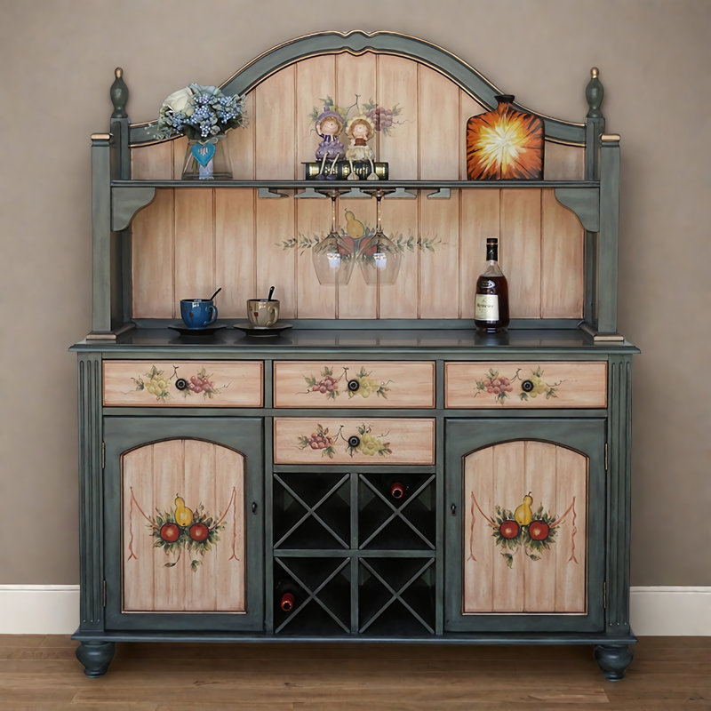 Retro Multifunctional Solid Wood Sideboard