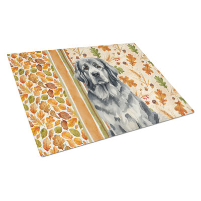Gray Newfoundland Heirloom Fall Glass Cutting Board