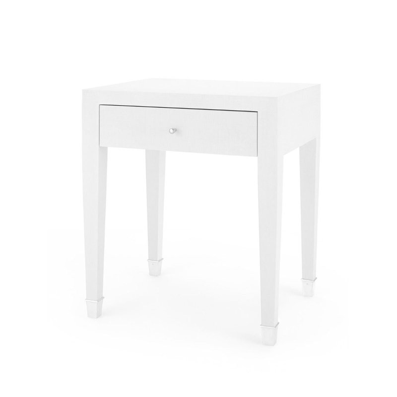 Claudette End Table, White, White